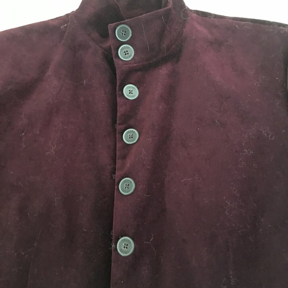 Chaps Burgundy Pantsuit with Gold Bow - Picture 2 of 6